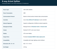 Divisor ArtNet de 8 Puertos Nebula, Controlador DMX de 8 Vías, Amplificador de Señal de Iluminación Profesional, Chasis Estándar de Aleación de Aluminio 1U