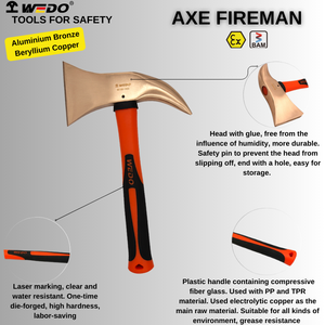WEDO Estándar DIN alemán y certificación BAM ATEX Hacha antichispas Bombero - Product Image 4