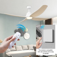 Ventiladores de Techo LED de 52 Pulgadas con Aspas de ABS, Control Remoto, Control Inteligente Opcional, Motor de CC de Cobre, Garantía de 10 Años # 3635