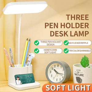 Lampe de bureau moderne rechargeable en plastique, petite, pour la maison, le bureau, la chambre à coucher, la table d'étude, lumière LED pour enfants et adolescents, porte-stylo mini col de cygne - Product Image 2