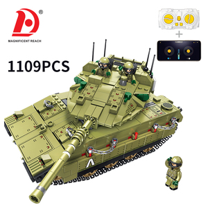 Kit <span class=keywords><strong>de</strong></span> construction <span class=keywords><strong>de</strong></span> char <span class=keywords><strong>de</strong></span> combat RC militaire <span class=keywords><strong>de</strong></span> 1109 pièces, contrôlé par télécommande 2.4G et application téléphonique, <span class=keywords><strong>jouet</strong></span> <span class=keywords><strong>de</strong></span> construction <span class=keywords><strong>de</strong></span> véhicule militaire - Product Image 1