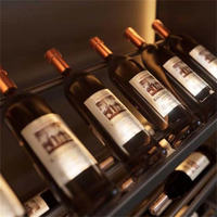 Cave à vin encastrable double porte en acier inoxydable, moderne et luxueuse, avec commande électrique intelligente, pour usage domestique et professionnel