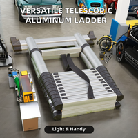 Échelle télescopique isolée en alliage d'aluminium réglable et portable, légère, multi-usages, extensible, pliable