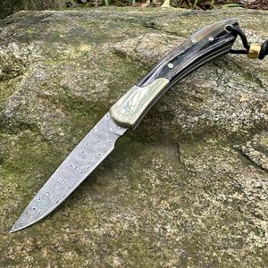 WZ132R manico in osso di Yak in acciaio damasco coltello da tasca per adulti coltello da campeggio - Product Image 6