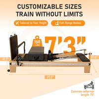 Modulares Design Holz-Pilates-Gerät mit Vollausstattung Fortschrittliche Fertigungstechnologie Ahorn-Pilates-Reformer für Mehr Trainingspositionen