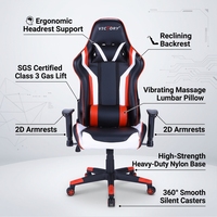 Chaise de jeu ergonomique en nylon avec design pliable, pivotant à 360 degrés, hauteur réglable et fonctions inclinables pour un usage domestique