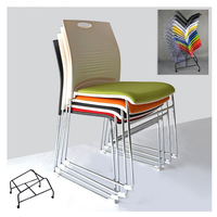 Chaise en Plastique Empilable Colorée Bon Marché avec Piètement Métallique pour Restaurant, Salle à Manger, Réception, Visiteurs et Événements