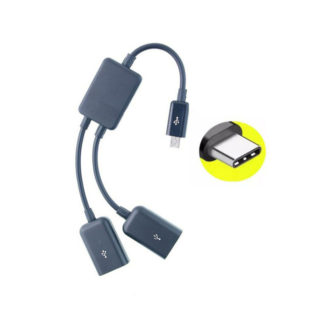 D2561 Type-C 1 male to dual 2 usb female splitter cable otg hub