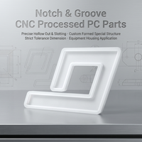 Plaque en polycarbonate PC usinée sur mesure par CNC, avec bords fraisés et formes irrégulières pour couvercle de lampe d'équipement, selon dessin OEM