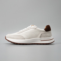 Chaussures de sport décontractées minimalistes et légères à lacets en cuir de vachette véritable, design polyvalent et confortable pour le printemps et l'hiver
