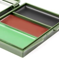 Kit de maquillage professionnel 3 couleurs pliable effet camouflage biomimétique avec miroir pour activités de camping en extérieur
