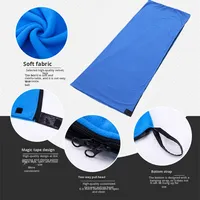 Fleece slaapzak in envelopstijl, aanpasbaar, voor volwassenen, vuilafstotend, warm, ultralicht, draagbaar, voor binnen/buiten gebruik, nap, polyester