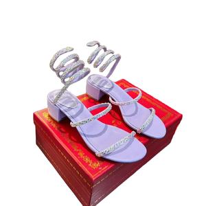 Chaussures à Talons Hauts de Luxe à Lacets Ornées de Strass, Style Sexy Rene Caovilla - Product Image 1