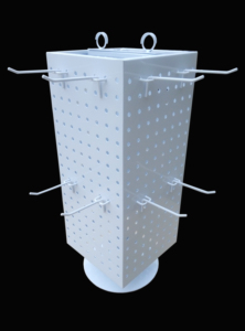 Custom 4 Sided Metal Pegboard <strong>Rotating</strong> Counter Top Magnetic <strong>Display</strong> Rack Tabletop Hanging <strong>Keychain</strong> <strong>Display</strong> <strong>Stand</strong> - Product Image 6
