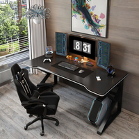 Bureau d'ordinateur moderne extensible, style e-sport, table de travail pour étudiant, chambre à coucher, maison, panneau simple, table d'étude pour étudiant, chaise