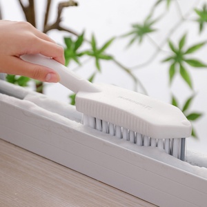 V-Shaped 2-in-1 Plastic Floor <b>Scrubbing</b> <b>Brush</b> with Long Handle for Cleaning Shower Tiles and Floors Designed for Bathroom Use - Product Image 6