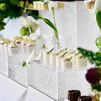 Présentoir à desserts en acrylique transparent pour buffet de mariage, ensemble de cubes et rehausseurs alimentaires en acrylique