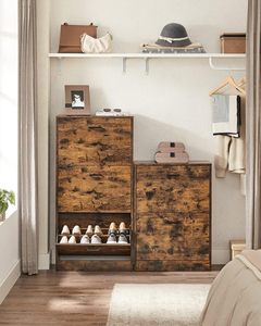 <span class=keywords><strong>Meuble</strong></span> à chaussures moderne en panneaux de particules avec portes battantes, armoire de rangement en <span class=keywords><strong>bois</strong></span> pour entrée, couloir, salon, mobilier de maison - Product Image 6