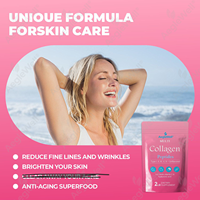 Aeglewell Poudre de peptides de collagène multi-sources sans OGM, nourrie à l'herbe, avec biotine, vitamine C et acide hyaluronique pour le blanchiment de la peau