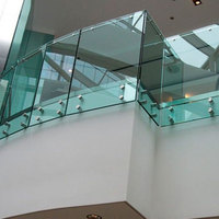 Prima Garde-corps en verre en acier inoxydable avec fixation publicitaire pour main courante d'escalier