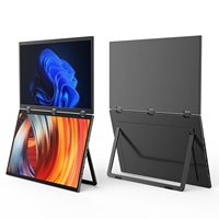 Monitor Portátil LED IPS de 1920x360 de 15.6 Pulgadas, Plegable, Pantalla Dual con Tipo C para PC/Android/Switch/PS5