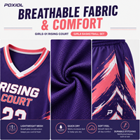 Conjunto de Uniforme de Baloncesto para Niñas, Personalizado, 100% Poliéster, Jersey de Secado Rápido, Pantalones Cortos, Nombre del Equipo, Número, para Escuelas, Clubes, Academias Juveniles