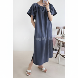 Abito Casual con camicia a righe Seersucker - Product Image 1