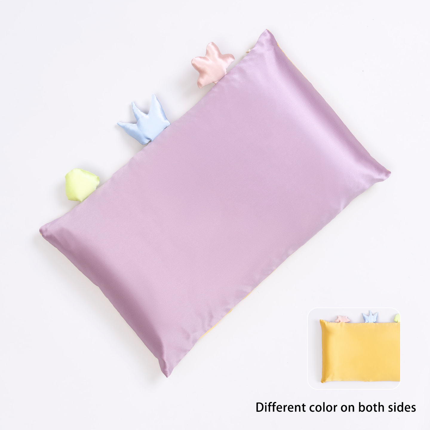 A purple+B yellow Children Silk Pillow