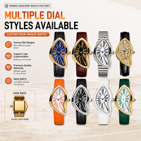 Montre Y2K personnalisée avec logo, bracelet en cuir, montre-bracelet à quartz irrégulière pour femme, montre de mode OEM pour femme, vente en gros, faible MOQ 50 pièces