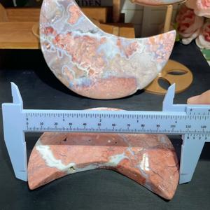 Venta al por mayor a granel Venta caliente Rosa ágata <span class=keywords><strong>Luna</strong></span> espeleología con Base <span class=keywords><strong>de</strong></span> Metal Duzy escultura artesanías <span class=keywords><strong>de</strong></span> cristal para decoración Fengshui - Product Image 5