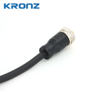 Câble pré-assemblé KRONZ 7/8 pouce avec connecteur mâle 5 broches A-Code, droit, en PVC noir, non blindé