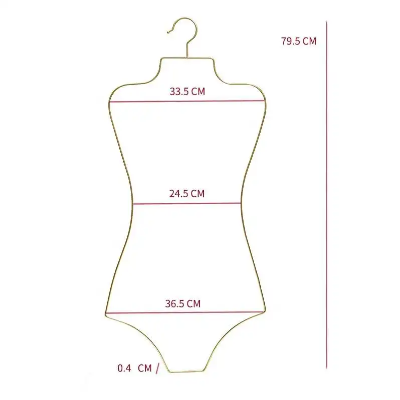 Top sale single shiny gold metal single hanger for swimsuit bikini display