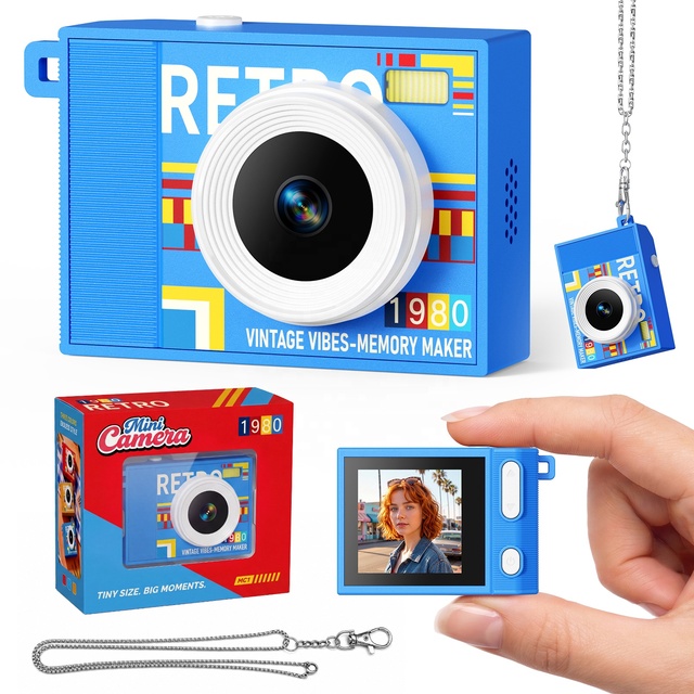 Birthday Christmas Gift Pocket Digital Camera Mini Camera Retro Camera Toy With 1.54inch Screen 1080P HD Lens