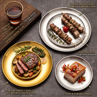 Assiettes à steak et desserts coréennes personnalisées en acier inoxydable 201/304, plateau de service en acier inoxydable, assiettes de buffet pour restaurant, barbecue, viande rôtie