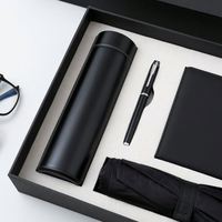 Coffrets cadeaux promotionnels personnalisés avec logo, cadeaux publicitaires écologiques, ensemble stylo métallique, carnet, tasse, parapluie