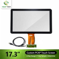 Pantalla Táctil Capacitiva Multitáctil de Grado Industrial Personalizada de 17.3 Pulgadas con Cristal AG AR AF, Kit de Panel de Pantalla Táctil para Pantalla LCD