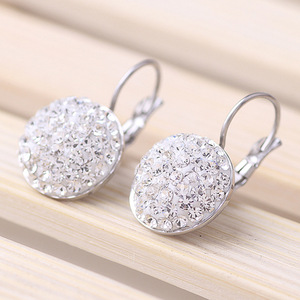 <b>Stud</b> <b>Earrings</b> 12mm Round Micro Insert White Black And White Diamonds Stainless Steel Everyday Wear - Product Image 5