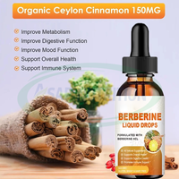 Ausreson Complément alimentaire à base de plantes biologique et naturel : Cannelle de Ceylan, Melon Amer, Thé Vert, Curcuma, Gouttes liquides de Berbérine Liposomale