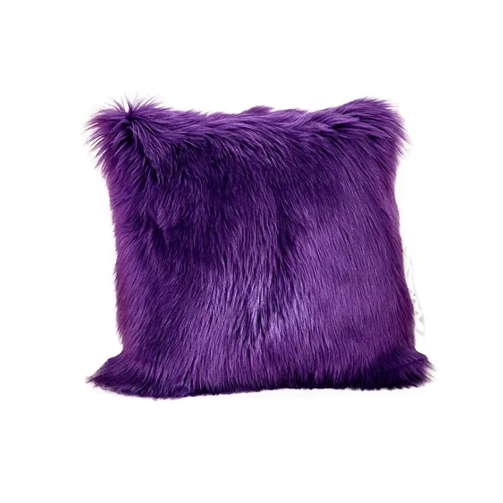 Soft faux throw pillow plush fur cushion for decor