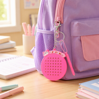 Porte-clés magnétique en forme de chat mignon avec tableau de dessin à billes en acier, jouet anti-stress, puzzle sensoriel en plastique pour enfants