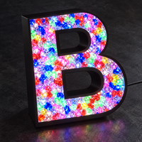 Lettres lumineuses LED RGB en diamant du fabricant d'origine, lettres perforées latérales, enseigne LED dorée, enseigne commerciale