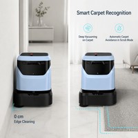 Robot de nettoyage de sols commerciaux 4-en-1 : balayage, lavage, aspiration, poussée de poussière, contrôlé par application, recharge automatique, évacuation automatique des débris
