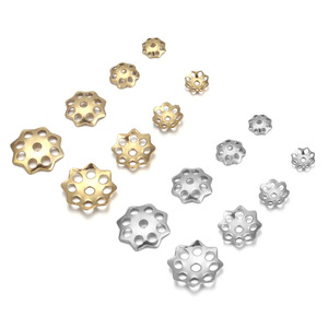 Stainless Steel Flower Bead Holder <b>Spacer</b> 18K Gold Plated Hollow Petal DIY Bracelet Accessories - Product Image 3