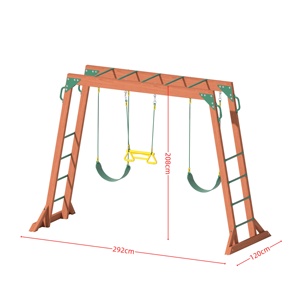 Giocattolo all'aperto altalene Set parco giochi in legno arrampicata struttura <span class=keywords><strong>altalena</strong></span> Set scuola materna parco giochi giardino divertimento all'aperto - Product Image 3