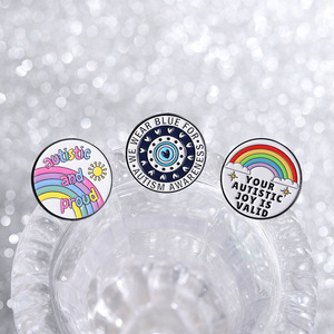 Spilla Smaltata Rotonda per la Consapevolezza sull'Autismo, Distintivo in Lega Arcobaleno per la Salute Mentale Autistica - Product Image 6