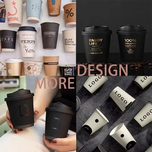 Vasos Desechables Personalizados de 8oz/12oz/16oz/22oz para Bebidas Calientes, Vasos de Papel de Doble Pared con Tapas y Fundas - Product Image 3