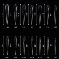 3xl Fournitures pour faux ongles artificiels transparents, étiquette personnalisée, moules à double forme super minces faits à la main, pointes de faux ongles en acrylique