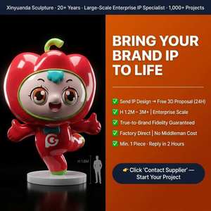 Escultura de Mascota IP de Fibra de Vidrio Grande Personalizada |   Estatua de Personaje de Marca de Alta Fidelidad para Vestíbulo Corporativo |   Arte Personalizado OEM/ODM - Product Image 6