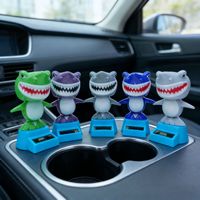 H-0784 Décoration intérieure de voiture, jouet solaire dansant en forme de requin de dessin animé, jouet solaire oscillant promotionnel