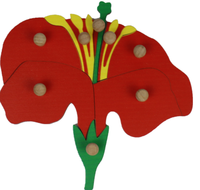 Jeu éducatif de botanique, fleurs, jouets en bois Montessori, puzzle en bois Montessori, puzzle 3D pour enfants